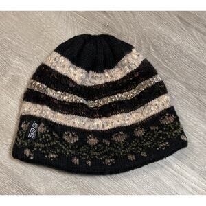 Turtle Fur Wool Yarn Blend Beanie Hat Fair Isle Fleece Lined Cap Adult
